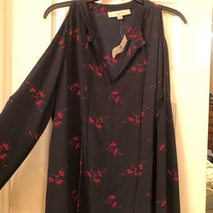 Cold shoulder LOFT long sleeve blouse